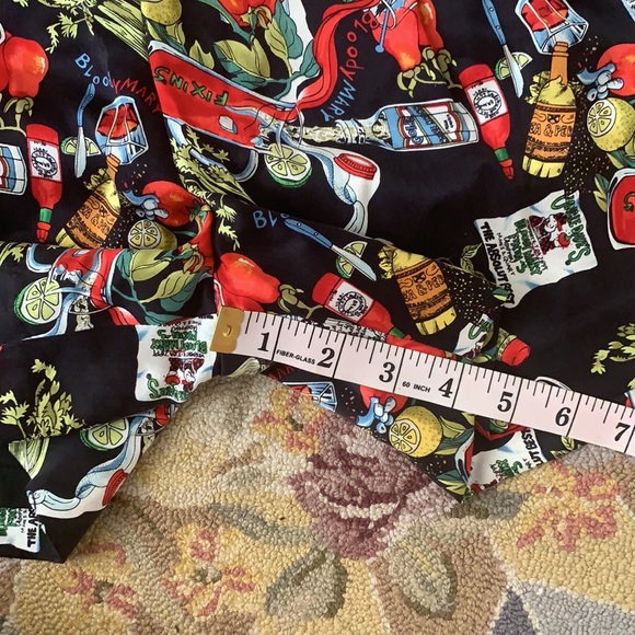 VINTAGE SILK NICOLE MILLER BLOODY MARY NOVELTY PRINT HIGH WAIST SHORTS 90s Y2K - Picture 7 of 11